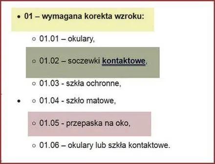 Kody wzroku w prawie jazdy