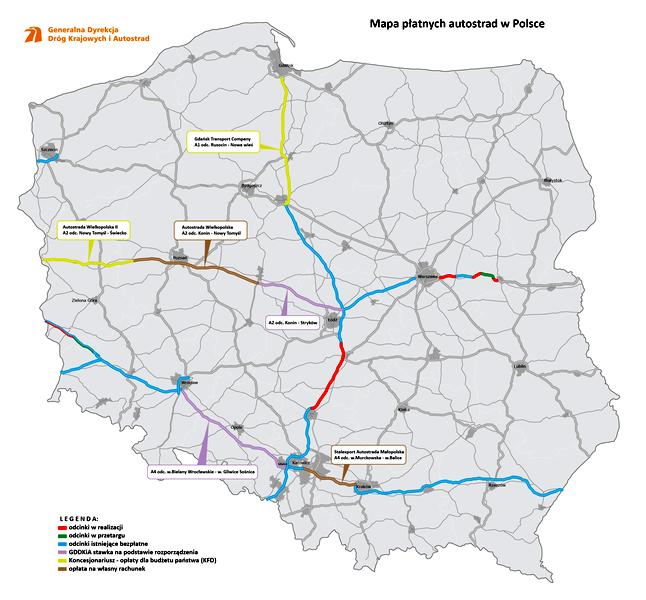 Płatne odcinki autostrad